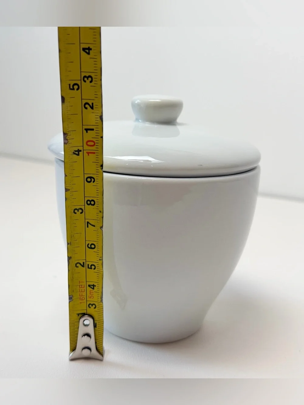 Pottery Barn covered Sugar Bowl Great White Lidded Large Durable Ceramic